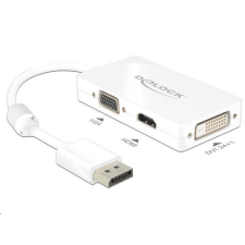 DELOCK 62655 DisplayPort apa -> VGA / HDMI / DVI adapter fehér (62655) kábel és adapter