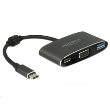 DELOCK 62992 Adapter USB Type-C apa > VGA anya (DP Alt mód) + USB A-típusú + USB Type-C PD (DL62992) mobiltelefon kellék