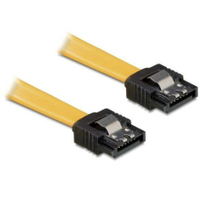 DELOCK 82477 SATA Összekötő kábel 50cm-es egyenes/egyenes csatl. sárga (fémlappal) kábel és adapter