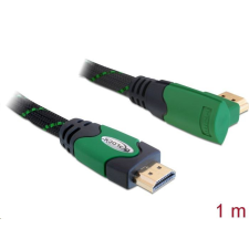 DELOCK 82951 High Speed derékszögű HDMI kábel 4K fekete-zöld 1m kábel és adapter