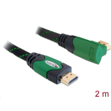 DELOCK 82952 High Speed derékszögű HDMI kábel 4K fekete-zöld 2m (82952) kábel és adapter
