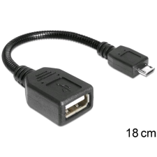 DELOCK 83293 USB micro-B apa > USB 2.0-A anya OTG flexibilis kábel 18 cm (83293) kábel és adapter