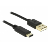DELOCK 83327 USB 2.0 Type-A > USB Type-C 2.0 kábel, 2m, fekete