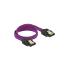DELOCK 83690 6 Gb/s 30 cm egyenes/ egyenes (fémlappal) metál lila prémium SATA összekötő kábel