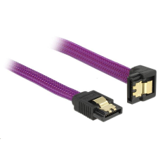 DELOCK 83694 SATA kábel 6 Gb/s le/egyenes lila 20cm (83694) kábel és adapter
