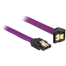 DELOCK 83696 SATA kábel 6 Gb/s le/egyenes lila 50cm (83696) kábel és adapter
