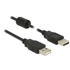 DELOCK 84892 USB 2.0 A &gt; USB 2.0 A összekötő kábel, 3 m, fekete kábel és adapter