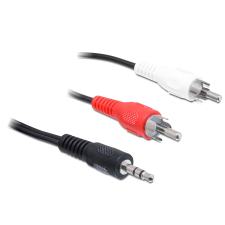 DELOCK 84942 3.5 mm Jack - 2x RCA (apa - apa) kábel 3m - Fekete (84942) kábel és adapter