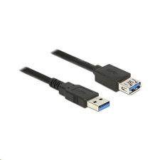DELOCK 85055 USB 3.0 Type-A apa &gt; USB 3.0 Type-A anya hosszabbító kábel, 1.5m, fekete kábel és adapter