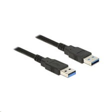 DELOCK 85061 USB 3.0 Type-A apa &gt; USB 3.0 Type-A apa kábel, 1.5m, fekete kábel és adapter
