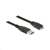 DELOCK 85073 USB 3.0 Type-A > USB 3.0 Type Micro-B kábel, 1.5m, fekete (85073)