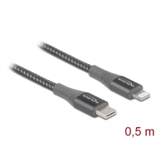 DELOCK 86630 USB-C - Lightning adat- és töltőkábel 0,5m szürke kábel és adapter