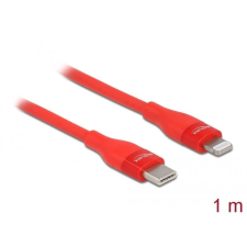 DELOCK 86634 USB-C - Lightning adat- és töltőkábel 1m piros kábel és adapter