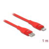 DELOCK 86634 USB-C - Lightning adat- és töltőkábel 1m piros (D86634)