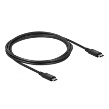 DELOCK 86980 USB-C apa - USB-C apa 3.2 Adat és töltő kábel - Fekete (2m) kábel és adapter
