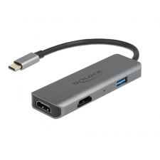 DELOCK 87780 USB-C - 2xHDMI/USB-A 4K dokkoló - Szürke laptop kellék