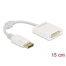 DELOCK Adapter DisplayPort 1.1-dugós csatlakozó-DVI-csatlakozóhüvely passzív fehér (61010) kábel és adapter