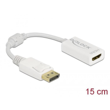 DELOCK Adapter DisplayPort 1.1-dugós csatlakozó-HDMI-csatlakozóhüvely passzív fehér (61015) kábel és adapter
