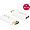  Delock Adapter Displayport 1.2-dugós csatlakozó > HDMI-csatlakozóhüvely 4K aktív, fehér
