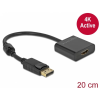 DELOCK Adapter DisplayPort 1.2-dugós csatlakozó-HDMI-csatlakozóhüvely 4K aktív fekete