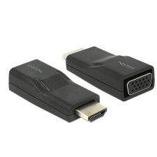  Delock Adapter HDMI-dugós csatlakozó > VGA-csatlakozóhüvely fekete kábel és adapter