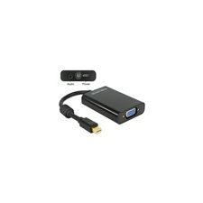 DELOCK adapter mini displayport 1.1 (M) - VGA (F) + táp + audio (fekete) kábel és adapter