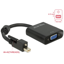 DELOCK Adapter mini Displayport 1.2-dugós csatlakozó csavarral > VGA-csatlakozóhüvely fekete kábel és adapter
