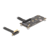 DELOCK adapter PCIe 3.0 x1 apa 90 -os szögben M.2 Key M anya csatlakozóra, 10 cm-es kábellel