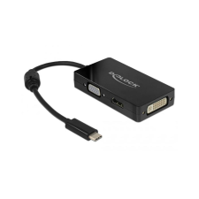 DELOCK Adapter USB-C > VGA/HDMI/DVI St/Bu schwarz (63925) kábel és adapter