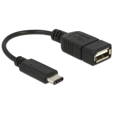 Delock Adapterkábel USB Type-C 2.0 dugó &gt; USB 2.0 A típusú hüvely 15 cm fekete kábel és adapter