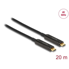 DELOCK aktív optikai video kábel USB-C csatlakozóval 4K 60 Hz 20 m (84122) (del84122) kábel és adapter
