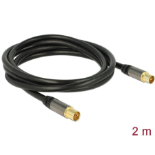 DELOCK Antenna Cable IEC Plug > IEC Jack RG-6/U 2m Black kábel és adapter
