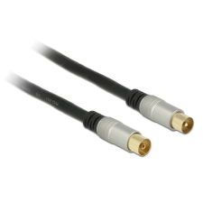 DELOCK antenna kábel IEC dugó > IEC jack RG-6/U Quad Shield 2m fekete (88946) (DE88946) kábel és adapter
