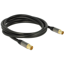 DELOCK Antenna kábel IEC(koax) dugó > IEC(koax) aljzat 2 m fekete egyéb hálózati eszköz
