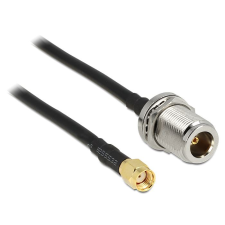 DELOCK antenna kábel RP-SMA csatlakozó > N Jack Bulkhead 1.5m (88845) (DE88845) kábel és adapter