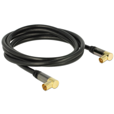 DELOCK Antennakábel IEC(koax)-dugó 90 &gt; IEC (koax)-hüvely 90 RG-6/U 2 m fekete egyéb hálózati eszköz