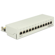 DELOCK asztali patch panel 12 Port Cat.6 szürke egyéb hálózati eszköz