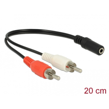DELOCK audio (hang)kábel 2 x rca apa 1 x 3,5 mm 3 tűs sztereo jack 20 cm 85806 audió/videó kellék, kábel és adapter