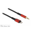 DELOCK Audió kábel 8 tűs Lightning apa - sztereo jack apa 3.5 mm 3 tűs, 0,5 m (86586) (86586)