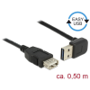 DELOCK Bővítő kábel EASY-USB 2.0-s A típusú csatlakozódugó, ívelt felfelé / lefelé > USB 2.0 A-típus