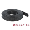  DeLock Braided Sleeving stretchable 10mx25mm Black