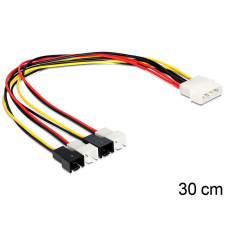 DELOCK Cable power Molex 4 pin male &gt; 4x 2 pin fan kábel és adapter