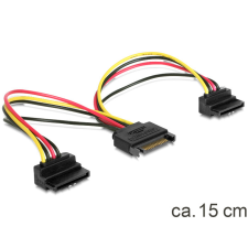 DELOCK Cable Power SATA 15pin > 2x SATA HDD – angled kábel és adapter