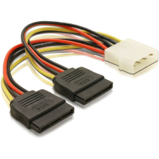 DELOCK Cable Power SATA HDD 2x &gt; 4pin male 0,15m kábel és adapter