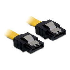 DELOCK cable SATA 20cm straight/straight metal yellow (82476) kábel és adapter
