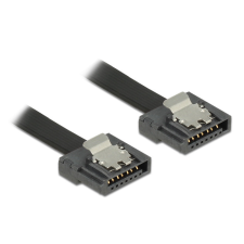 DELOCK Cable SATA FLEXI 6 Gb/s 30cm Black metal (83840) kábel és adapter