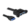  DeLock Cable USB 3.0 pin header female > 2x USB 3.0-A female parallel