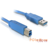 DELOCK Cable USB 3.0 type-A male > USB 3.0 type-B male 2m Blue