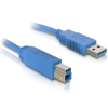 DELOCK Cable USB 3.0 type-A male > USB 3.0 type-B male 5m Blue