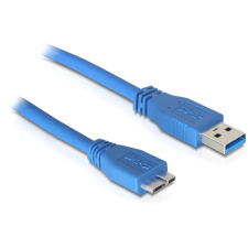 DELOCK Cable USB 3.0 type-A male &gt; USB 3.0 type Micro-B male 5m Blue kábel és adapter